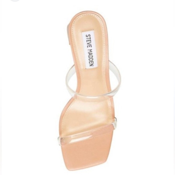 Steve Madden Women Steve Madden Lilah Clear Block Heel Sandals Size 10 NEW